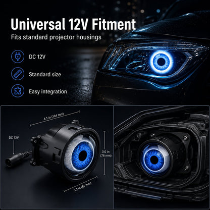 Animated Demon Eye LED Projector Headlight Kit