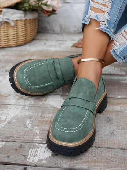 Women's Loafers – Round Toe, Slip-On, Wide Fit