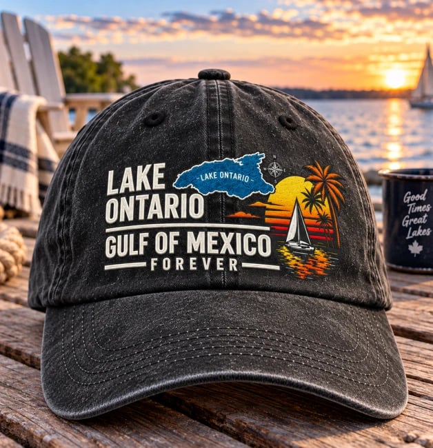 Lake Ontario & Gulf Forever Vintage Embroidered Cap