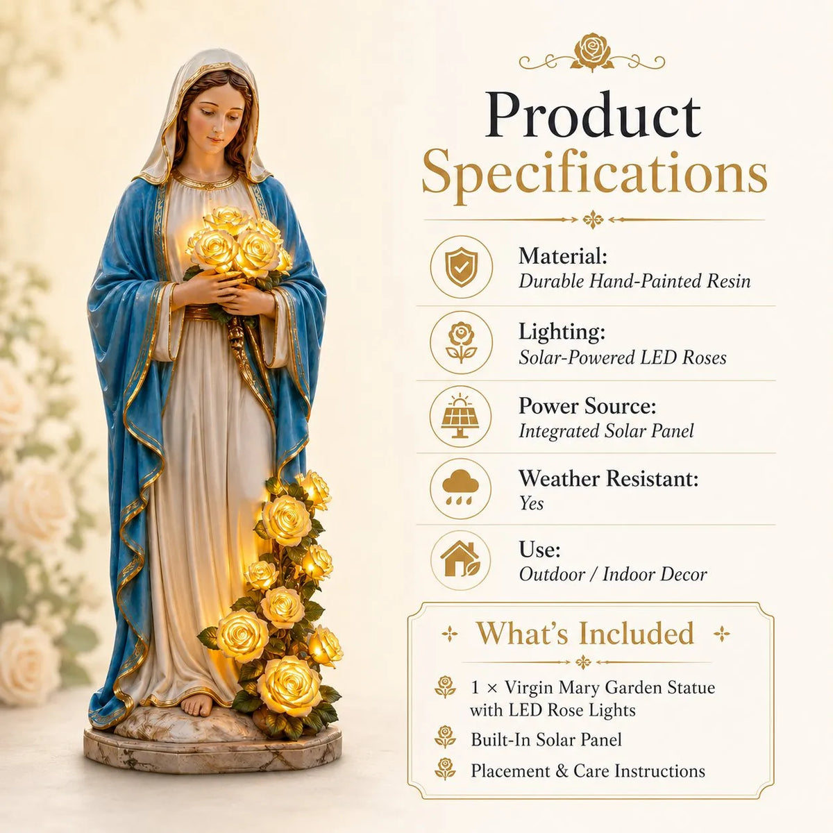 Virgin Mary Garden Light