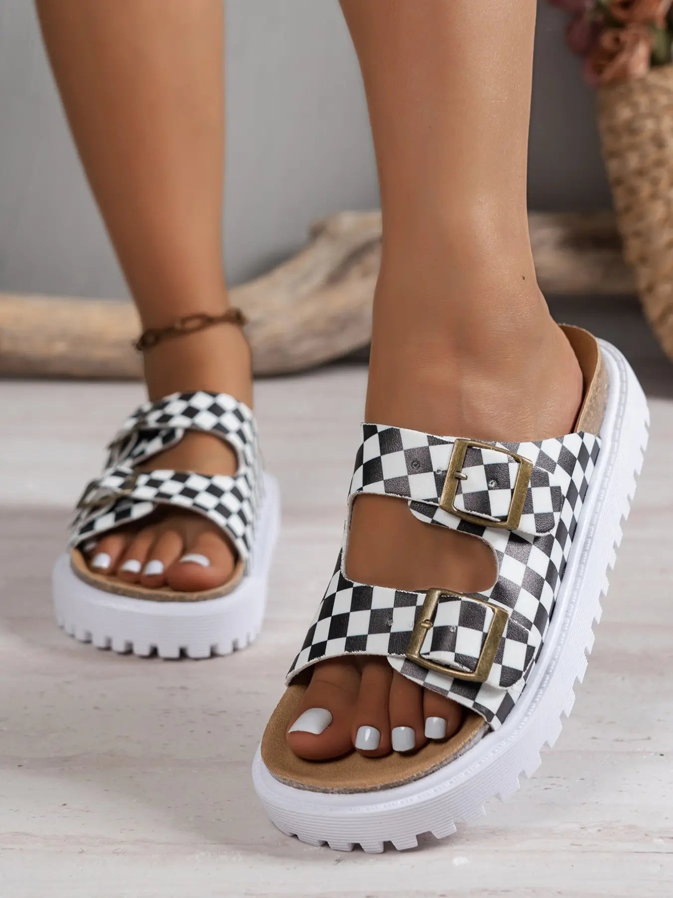 Women's Leopard Print Sandals – Adjustable Strap
