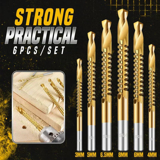 Twist Drill Bit Set – Titanium-Coated, Serrated, Multi-Material