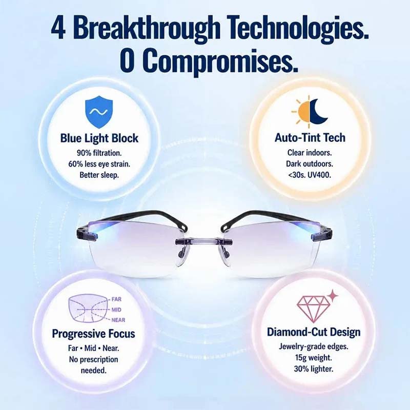 Smart Zoom Diamond-Cut Reading Glasses