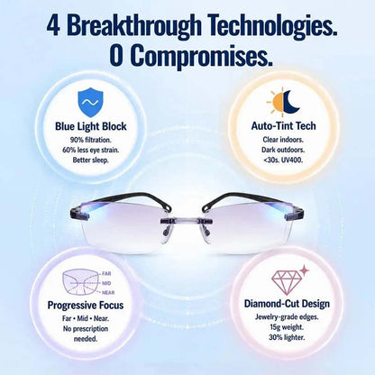 Smart Zoom Diamond-Cut Reading Glasses