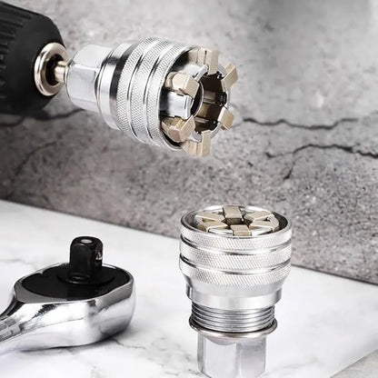 Universal Socket Wrench, Adjustable Multi-Function Tool for 3/8 Inch Drive