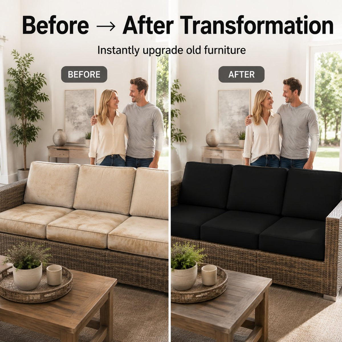 Stretch Sofa Cushion Covers — Only $9.99 Per Cover