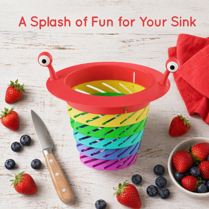 3PCS Rainbow Expandable Sink Strainer Basket, Rotatable Retractable Kitchen Sink Drain Filter