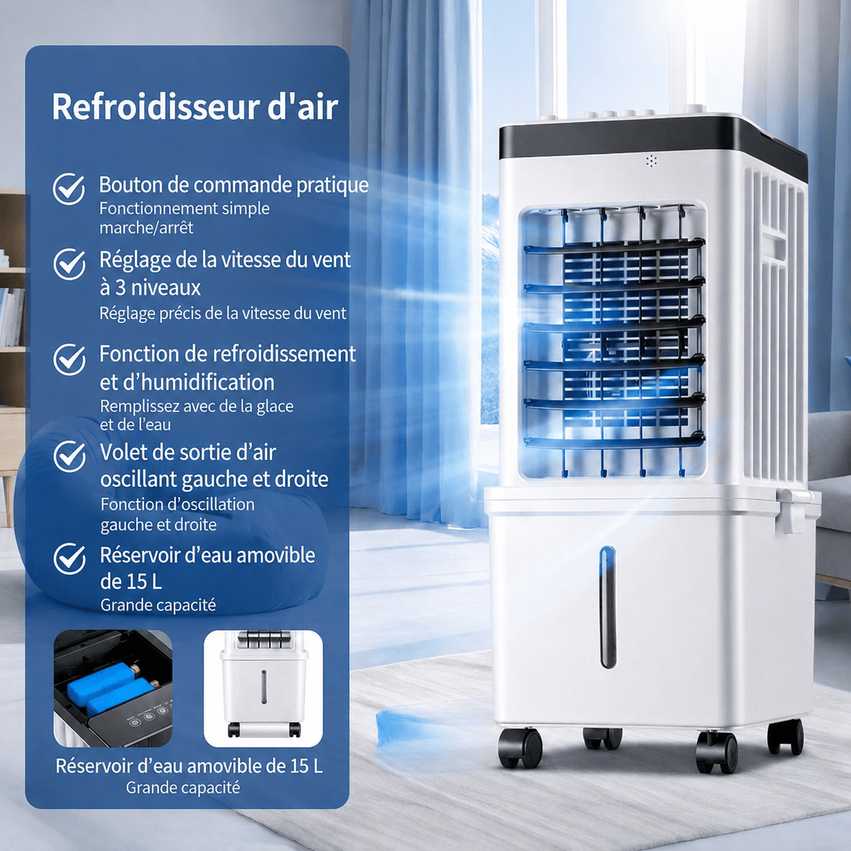 3-in-1 Air Conditioner – Fan & Cooling in One