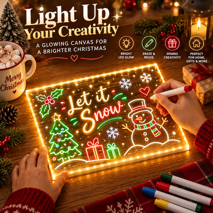 Creative Rewritable Acrylic LED Message Board (set come with 7 Pens)