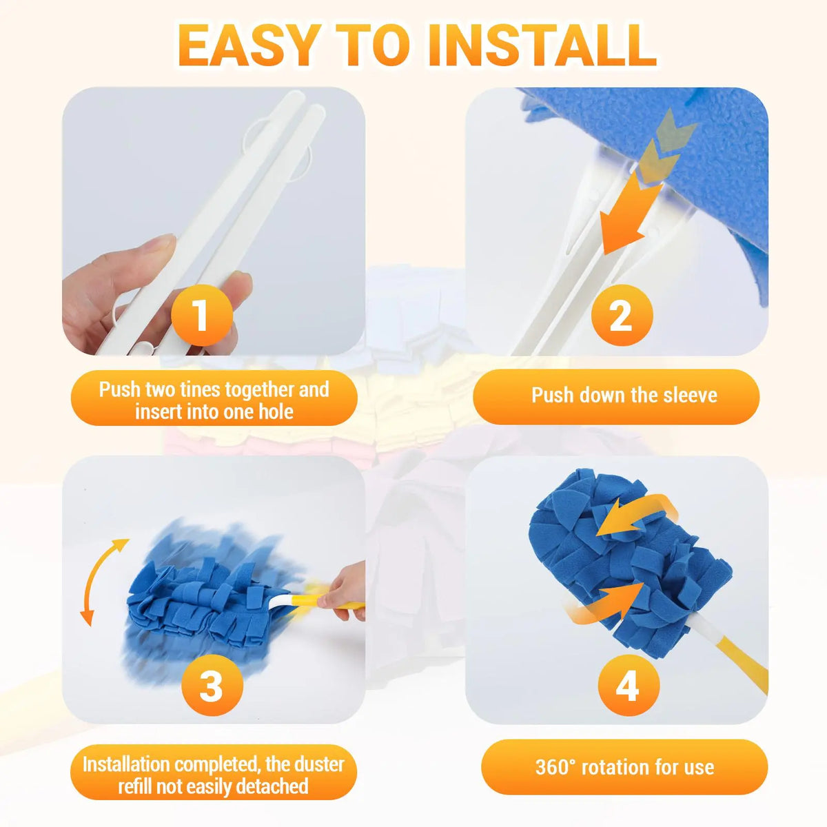 Reusable Electrostatic Duster Refills with Handle
