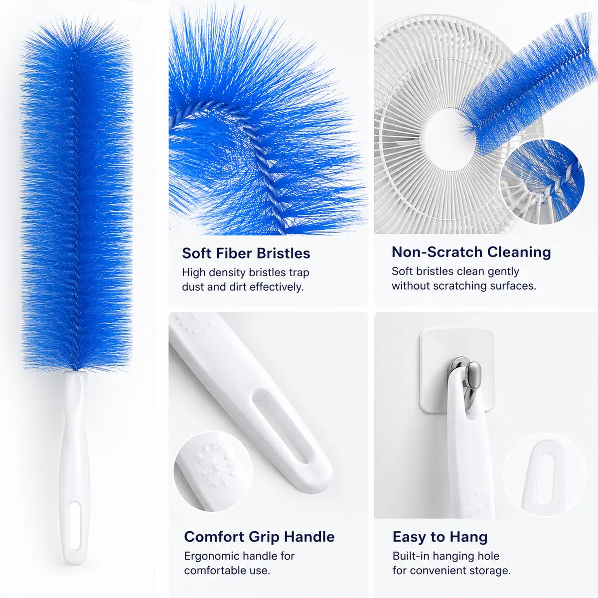2 Counts Bendable Microfiber Head,Reusable Dust Remover