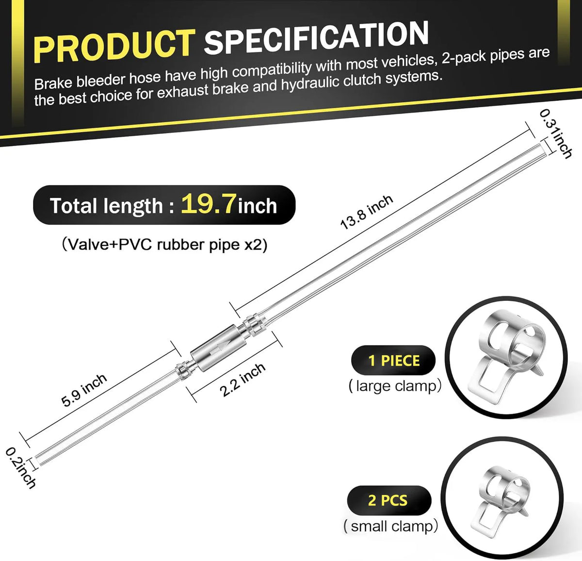 Flash Sale 50K+ SOLD! Almost Gone-Brake Bleeder Hose - One Way Check Valve Tube Bleeding Tool Kit For Car Motorcyle Clutch