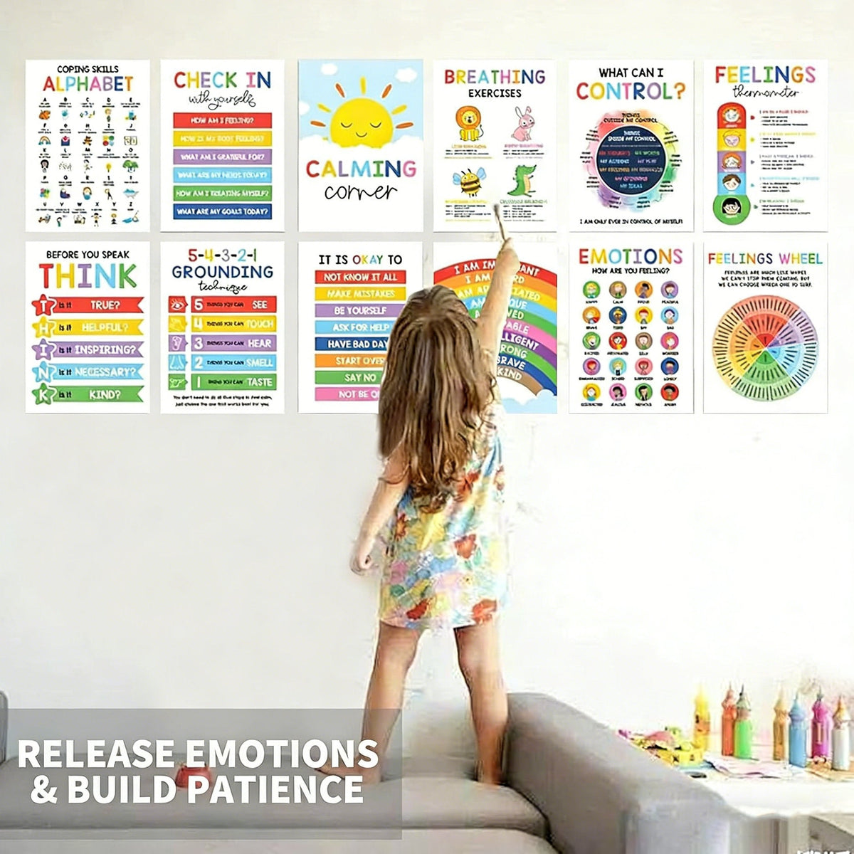 Calming Corner Posters&Feelings Wheel Chart
