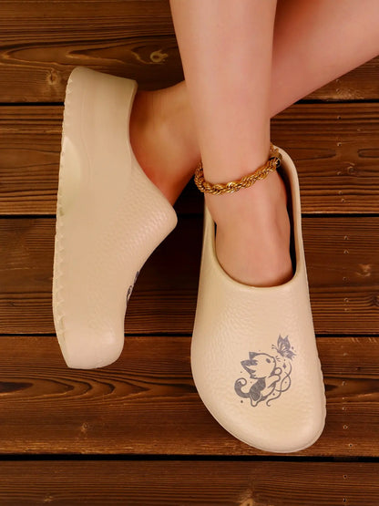 Women's Butterfly Print EVA Clogs – Slip-On