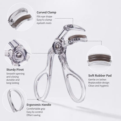 Lash Genius Wide-Angle Curler with Comb, Replaceable Silicone Pad