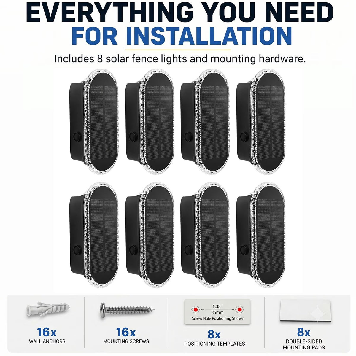 SolarGlow 8 Pack Fence Lights