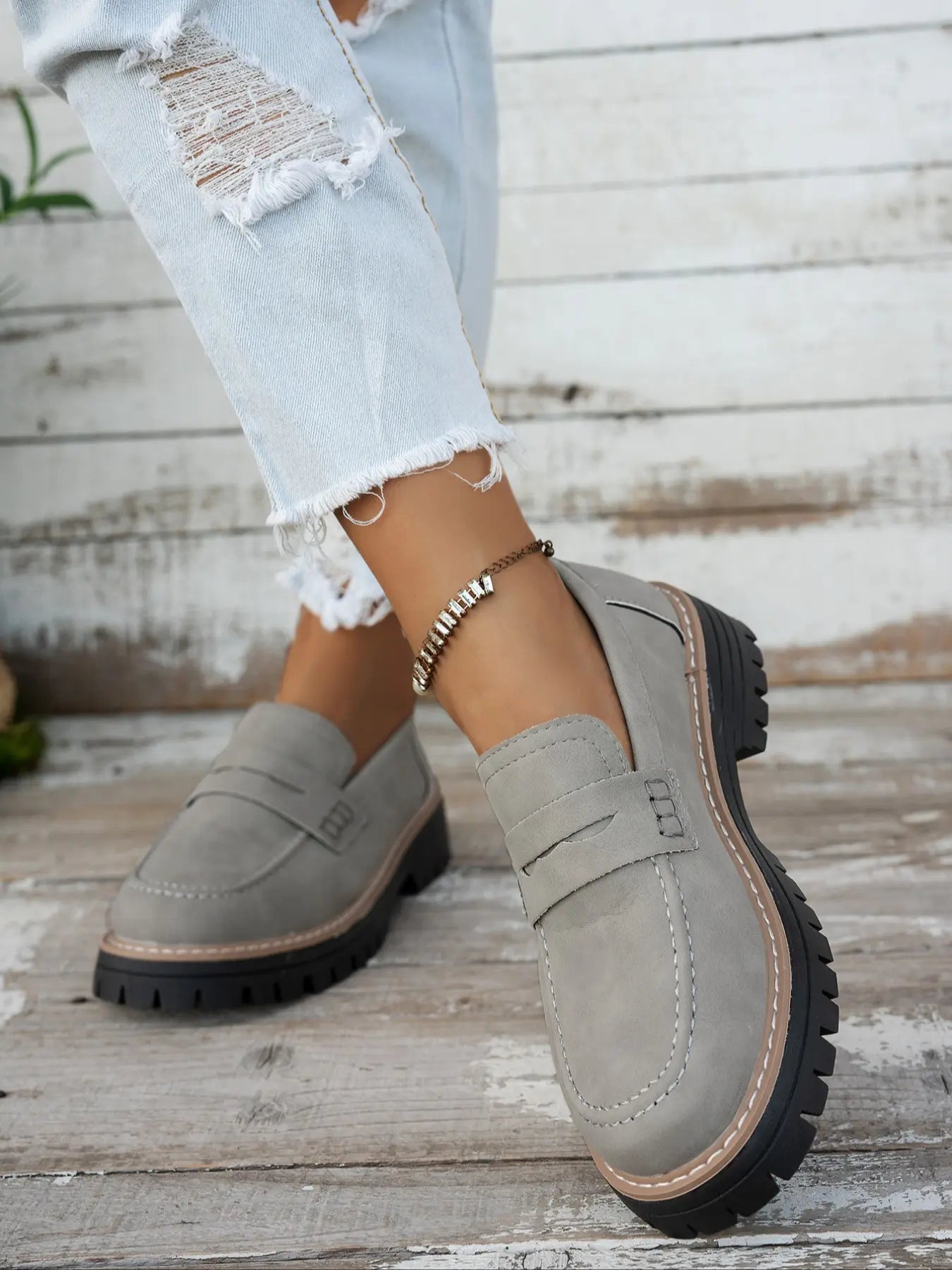 Women's Loafers – Round Toe, Slip-On, Wide Fit