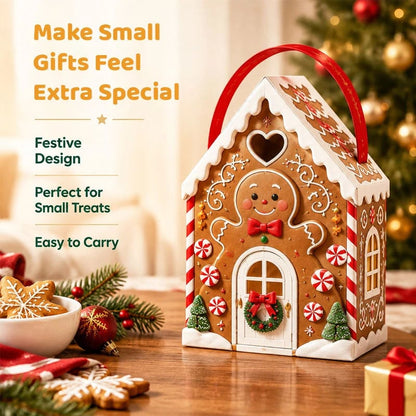 Christmas Cottage Handle Gift Box — 5 Festive Designs, House‑Shaped Packaging with Carry Handle