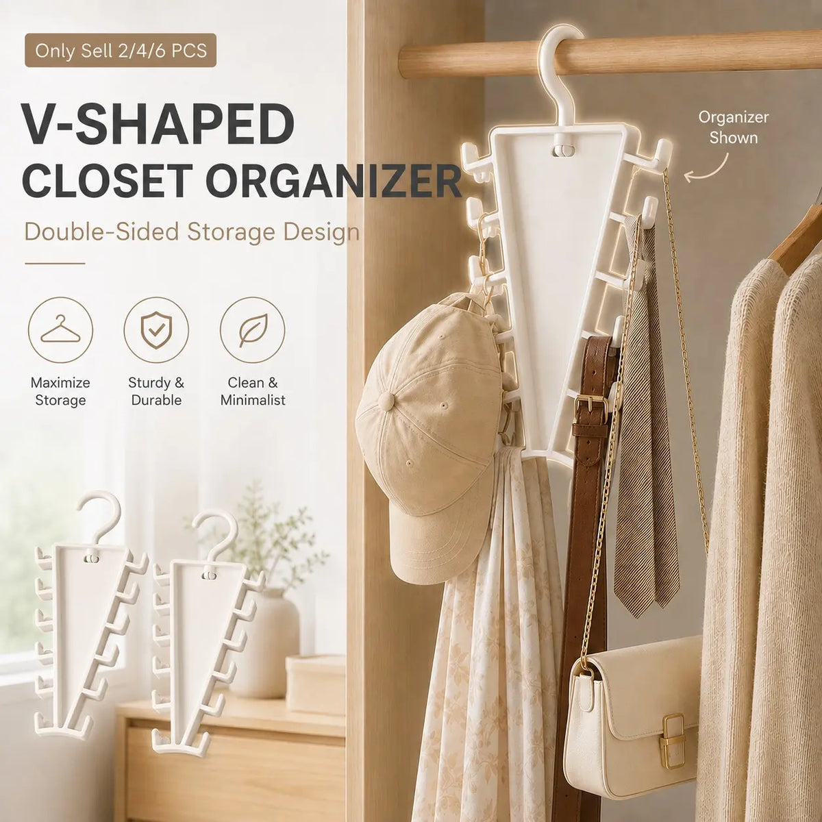 V Shaped Double‑Sided Closet Organizer Hanger