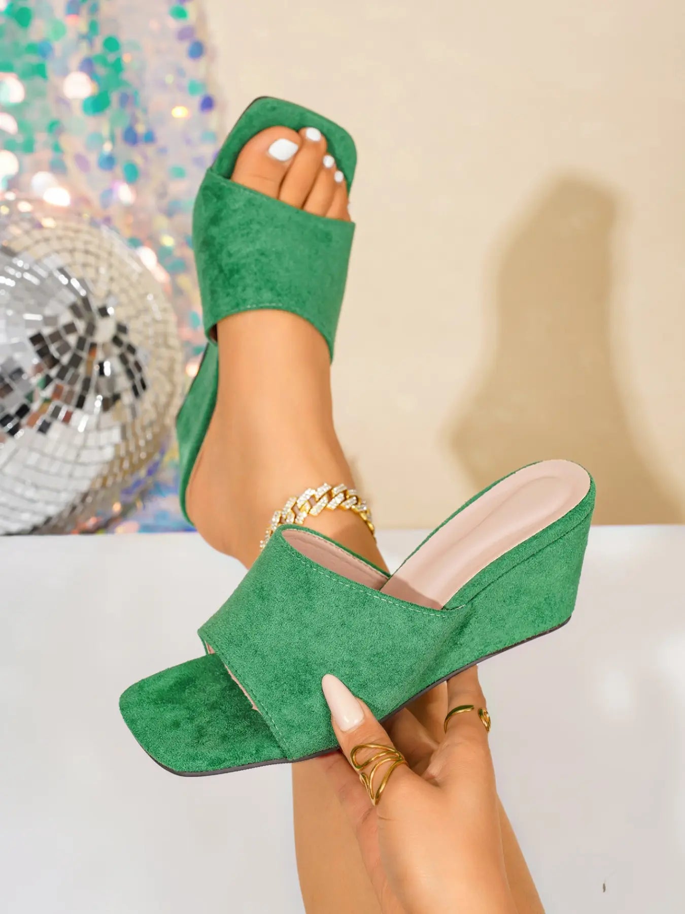 Women's Wedge Sandals – Chunky Sole, High Heel