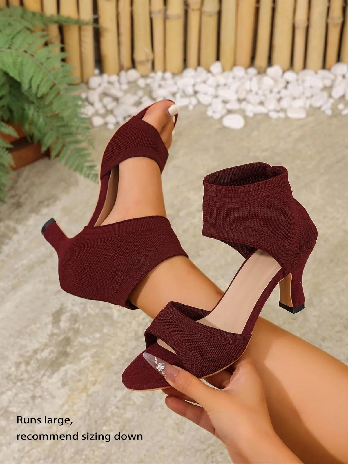 Women's Knit Sandals – Open Toe, Cut-Out, Breathable