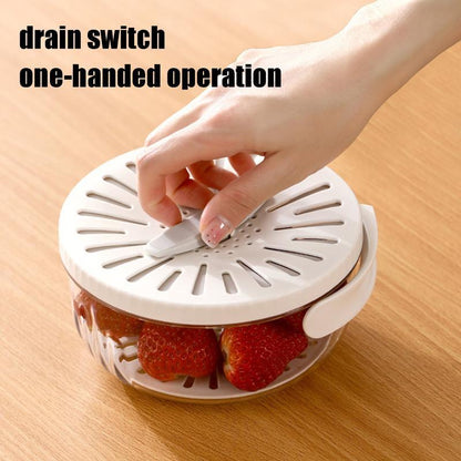 2026 Hot Sale Collapsible Drain Basket with Handle – Wash, Drain & Fresh Storage All-in-One