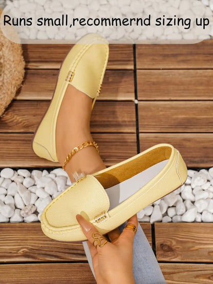 Women's Flats – Round Toe, Low Heel, Slip-On