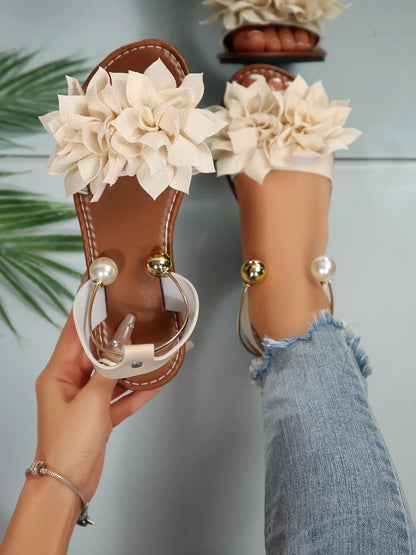 Women's Boho Pearl Sandals – Open Toe