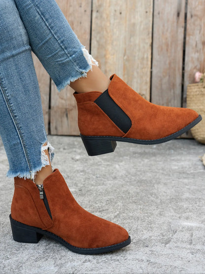 Women's Ankle Boots – Pointed Toe, Zip