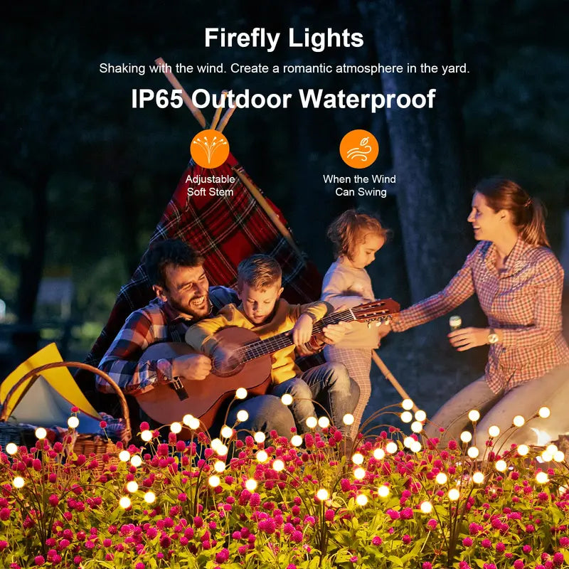 Solar Swaying Firefly Lights IP65 Waterproof Garden Stake Lights