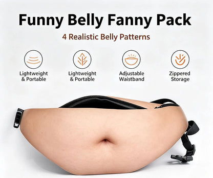 Funny Belly Fanny Pack – Realistic Fake Belly Waist Bag