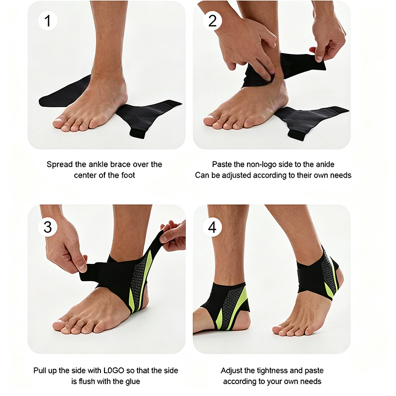 Adjustable Compression Ankle Support Brace, Honeycomb Breathable Ankle Stabilizer