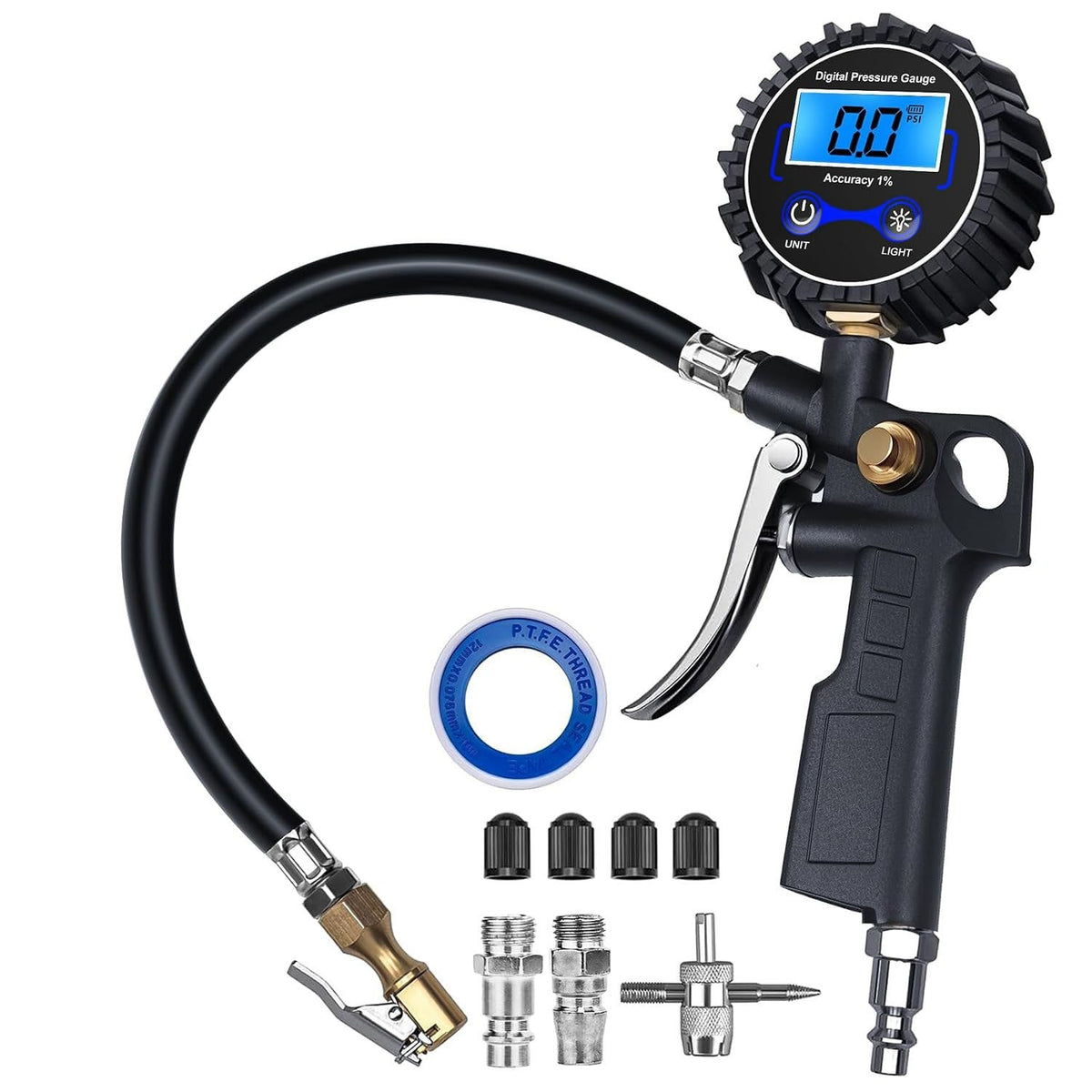 LAST DAY 49% OFF - High Precision Digital Tire Inflator Pressure Gauge | 3-in-1 Inflate Deflate Check Tire Tool