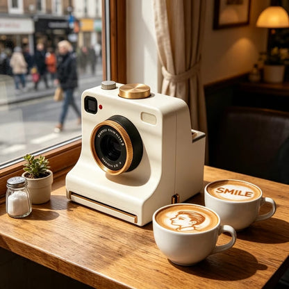 Instant Latte Art Creator | Latte Art with 30 Stencils | One‑Press Coffee Foam Pattern Maker for Home Barista