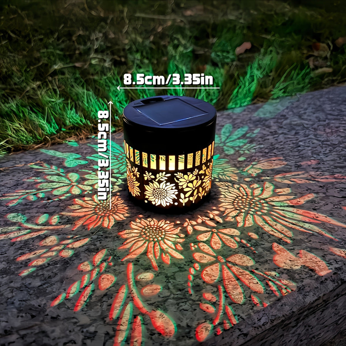 Solar Mandala Projector Wall Lights IP65 Waterproof Outdoor Decor Lamp