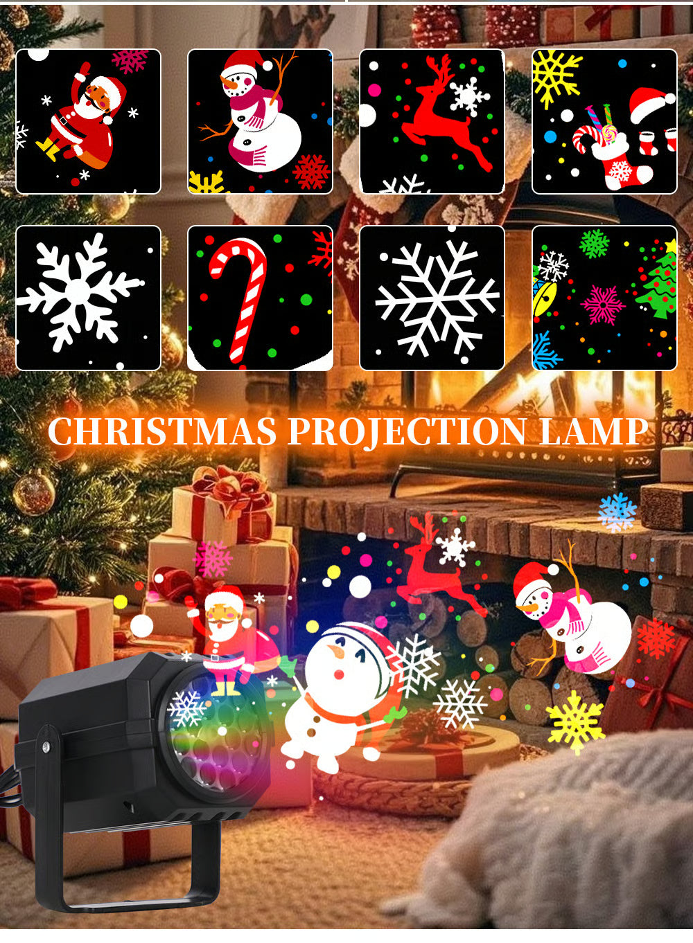 LED Christmas Projection Lamp – 16 Patterns of Pure Holiday Magic!