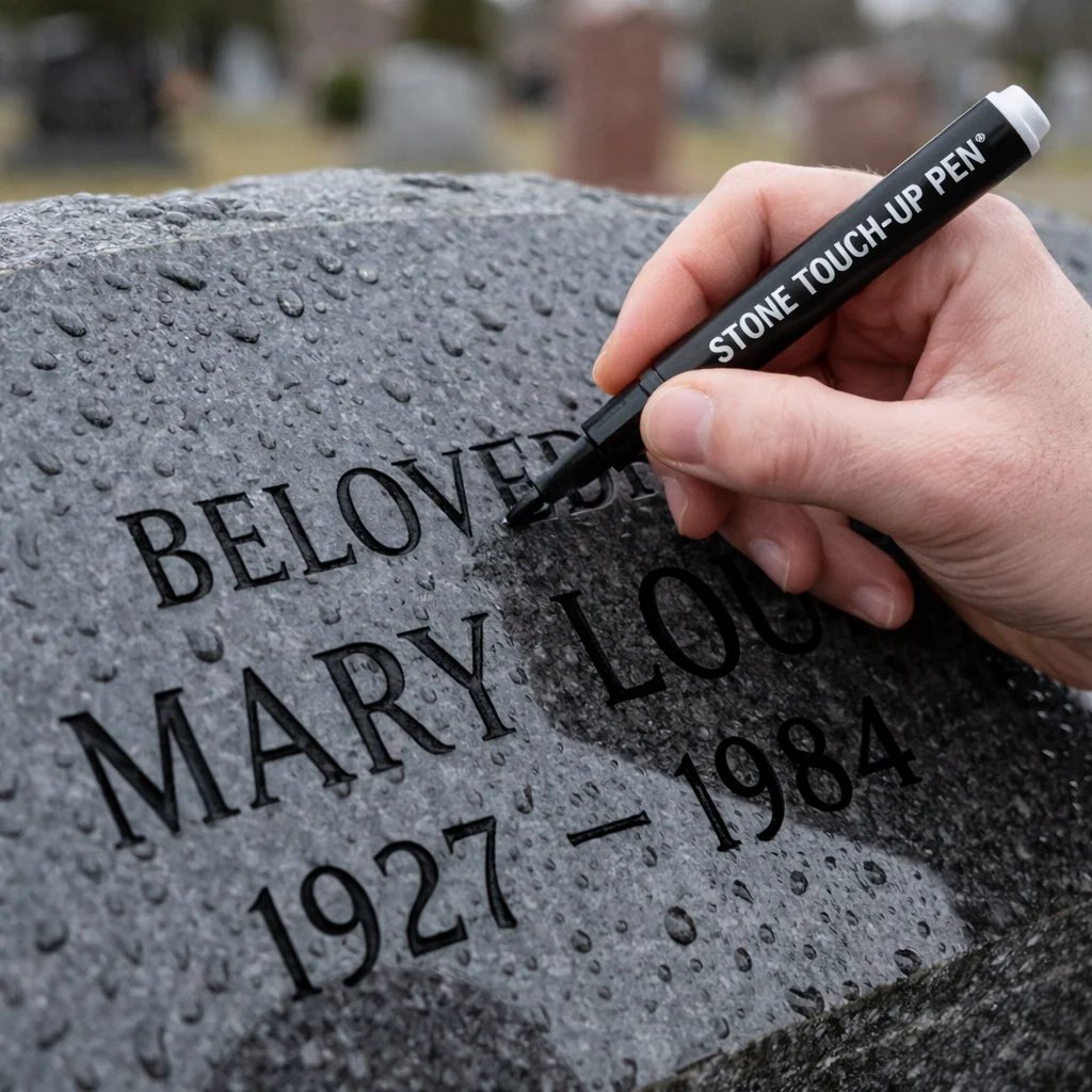 Golden Tombstone Marker Pen for Restoring Faded Grave Inscriptions