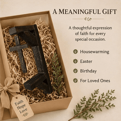 Limited-Time 49% OFF | Rustic Cross Wall Shelf Wooden Floating Shelf for Faith-Inspired Decor