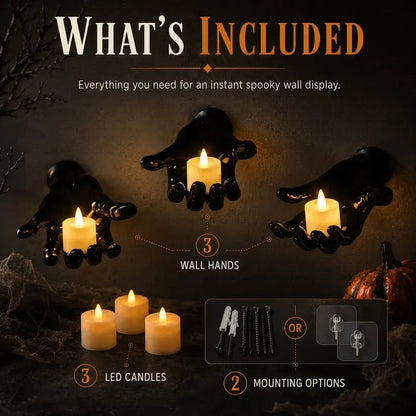 Gothic Hand Wall Candle Holders – Halloween Decor