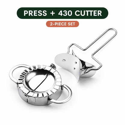 Stainless Steel Dumpling Maker & Dough Cutter Set – Roll, Fill, Press & Seal with Ease