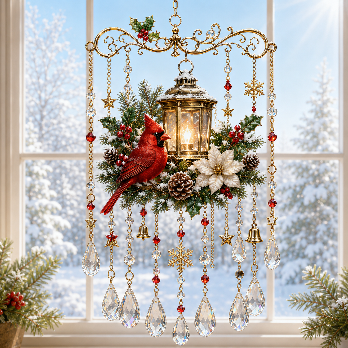 Last Day 49% OFF - Handmade Christmas Stained Glass Window Hanging