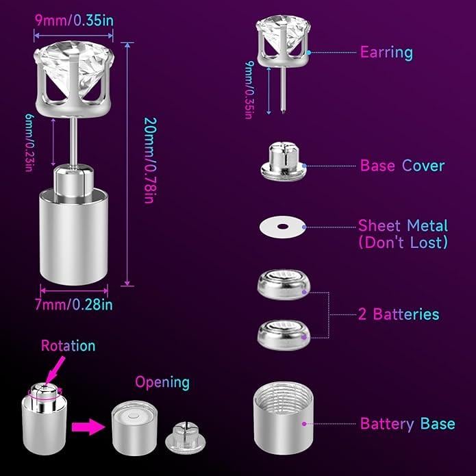 Light-Up LED Stud Earrings – Dazzling Glow for Parties & Festivals