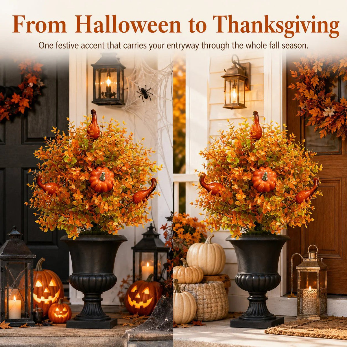 Artificial Fall Pumpkin Tree Stakes