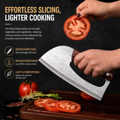 Stainless Steel Kitchen Cleaver Knife with Ergonomic Handle