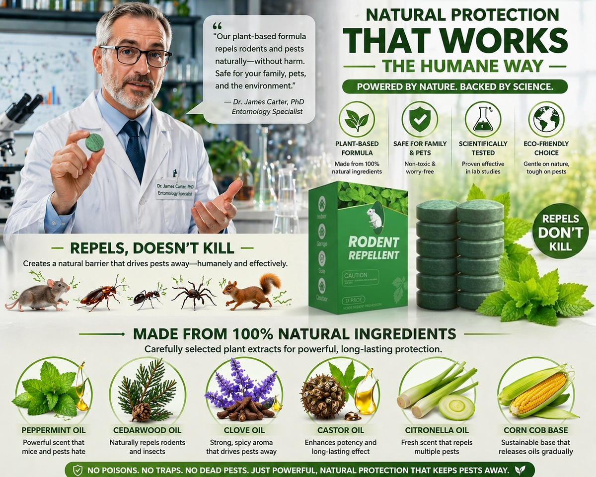 LAST DAY SALE 50%OFF Natural Peppermint Rodent Repellent Tablets – 12 Pack