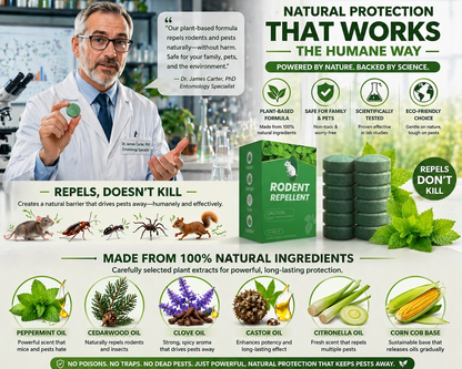 LAST DAY SALE 50%OFF Natural Peppermint Rodent Repellent Tablets – 12 Pack