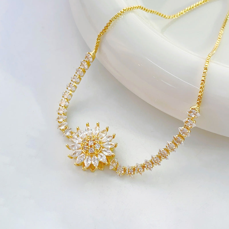 Chic Sunflower Bracelet – Adjustable, Sparkling & Perfect for Any Occasion
