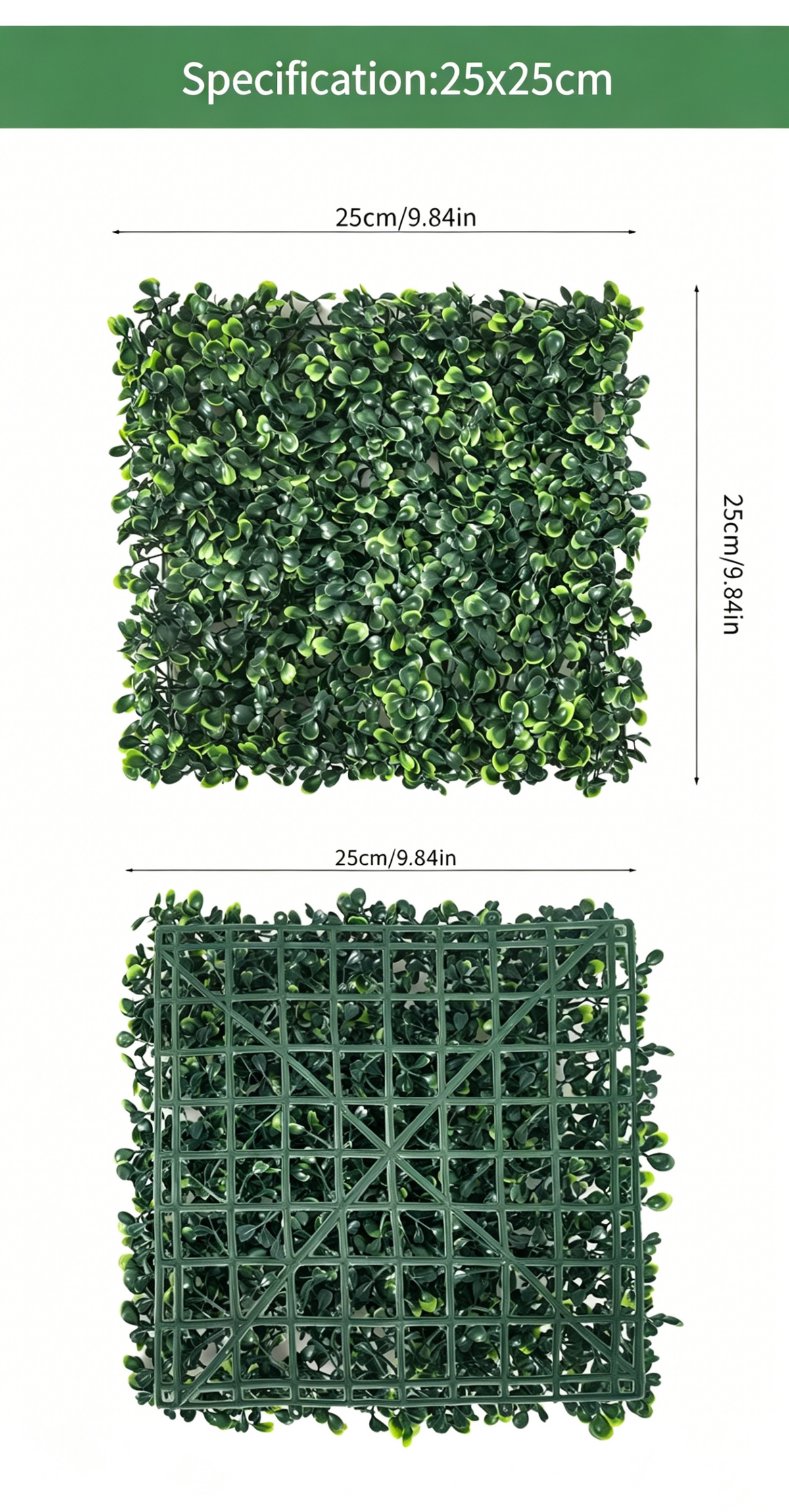 DIY 25"x25" Milan Grass Artificial Plant Wall Panel – Lush Green Decor