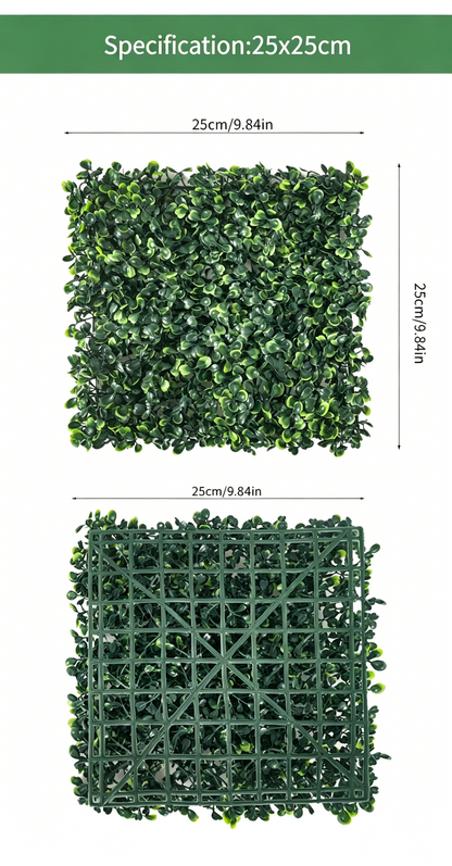 DIY 25"x25" Milan Grass Artificial Plant Wall Panel – Lush Green Decor