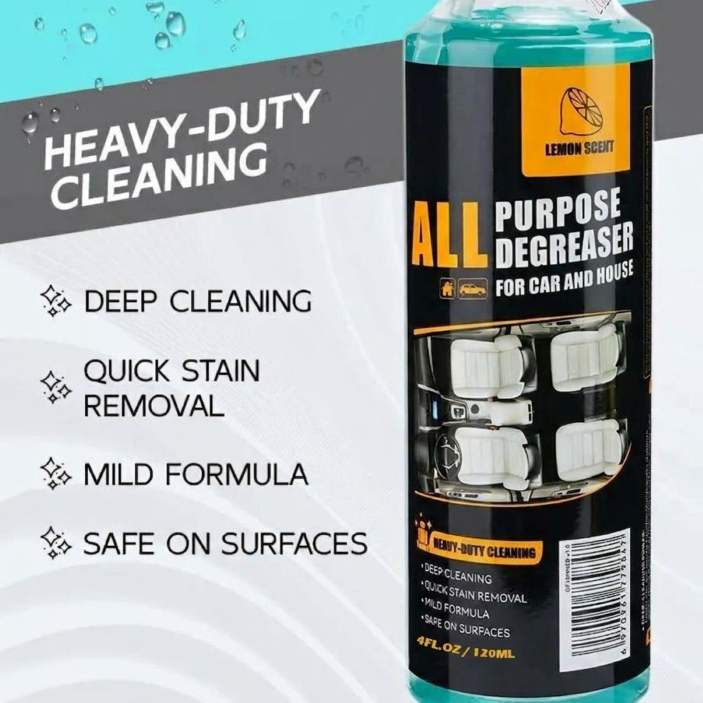 Multi-Surface Degreaser Spray — Save 52% Today! For Car Interiors, Kitchen Grease & Home Cleaning